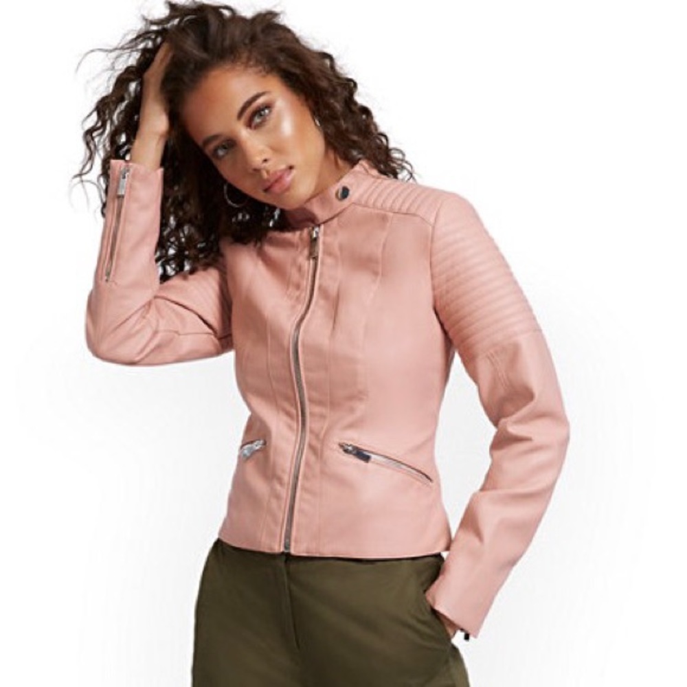 Faux-Leather Moto Jacket